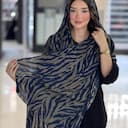 شال نخی ژاکارد دور دوخت منگوله دار کد 4368