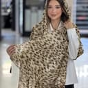 شال چاپی پلیسه دور دوخت منگوله دار کد 4355