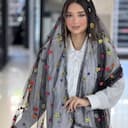 شال تور گل ابریشم مجلسی کد 4356