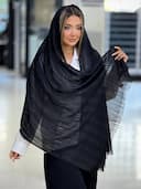 شال نخی مشکی سه طرح کد 2792