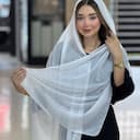 شال نخی سفید کد 4543