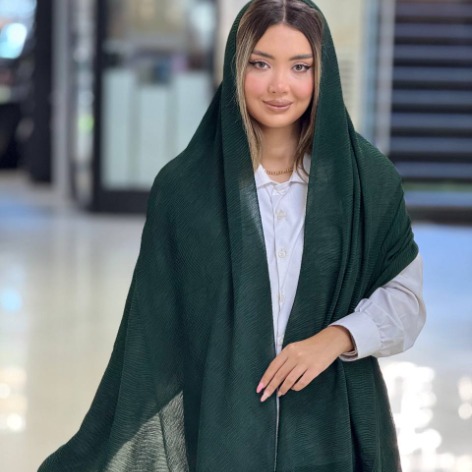 تصویر شال نخی اعلا پلیسه ریز منگوله دار کد 4148 