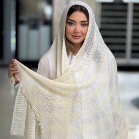تصویر شال پلیسه حصیری منگوله دار کد 4006 