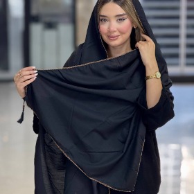 تصویر شال نخی دندون موشی منگوله دار کد 4525 